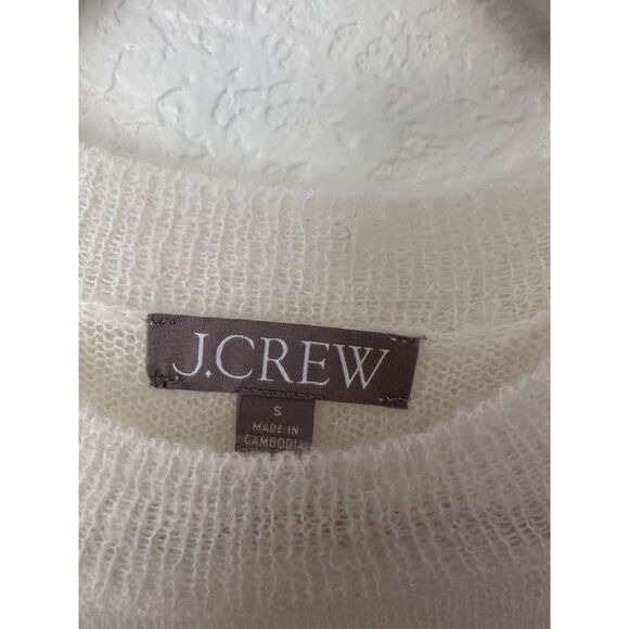 J. Crew Alpaca-Blend Oversized Sweater T-shirt Size Small Cream - Picture 6 of 9
